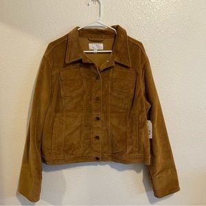 New Brown Corduroy Cropped Jacket, Juniors XL (16-18)